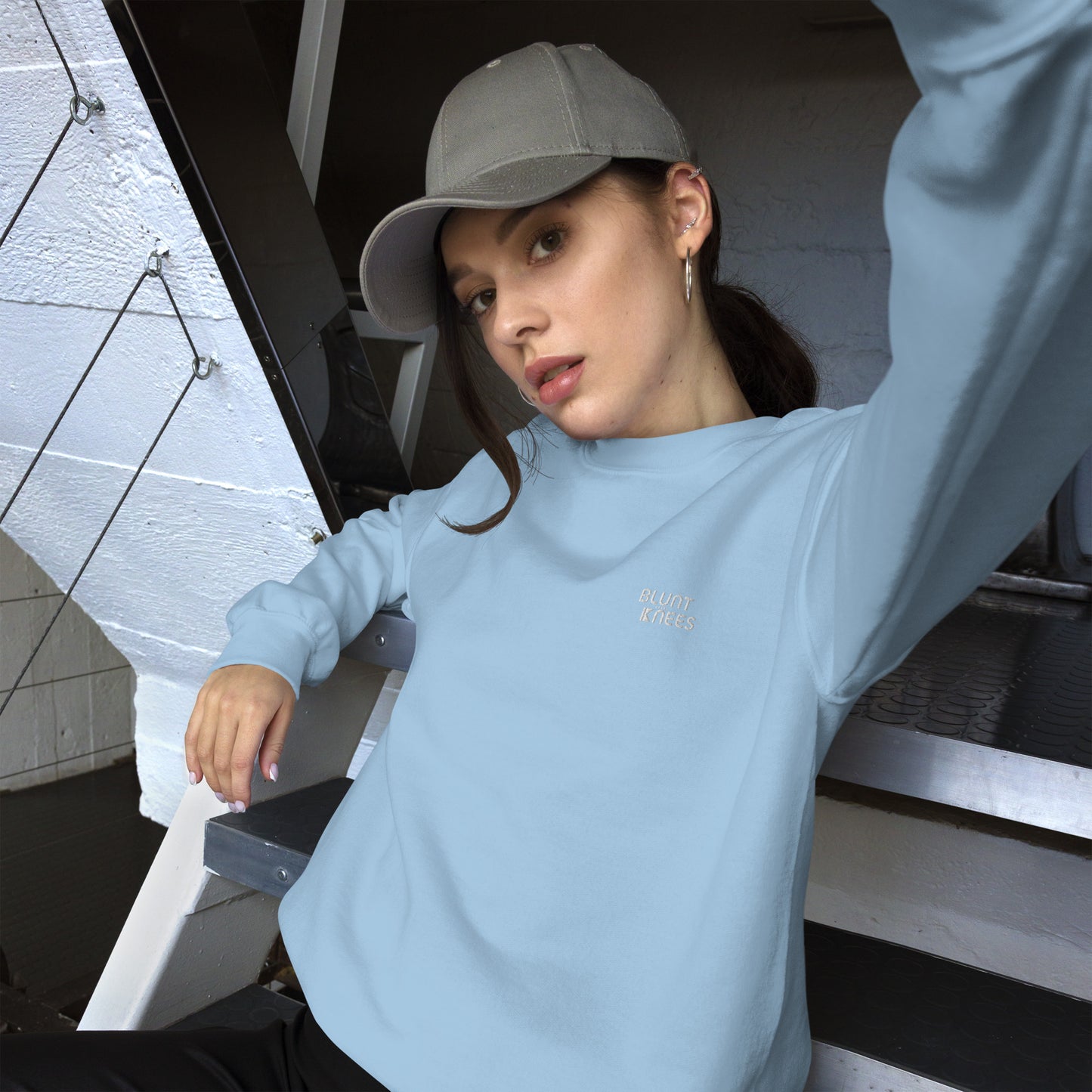 BK Sweatshirt with *Embroidered Logo [white]