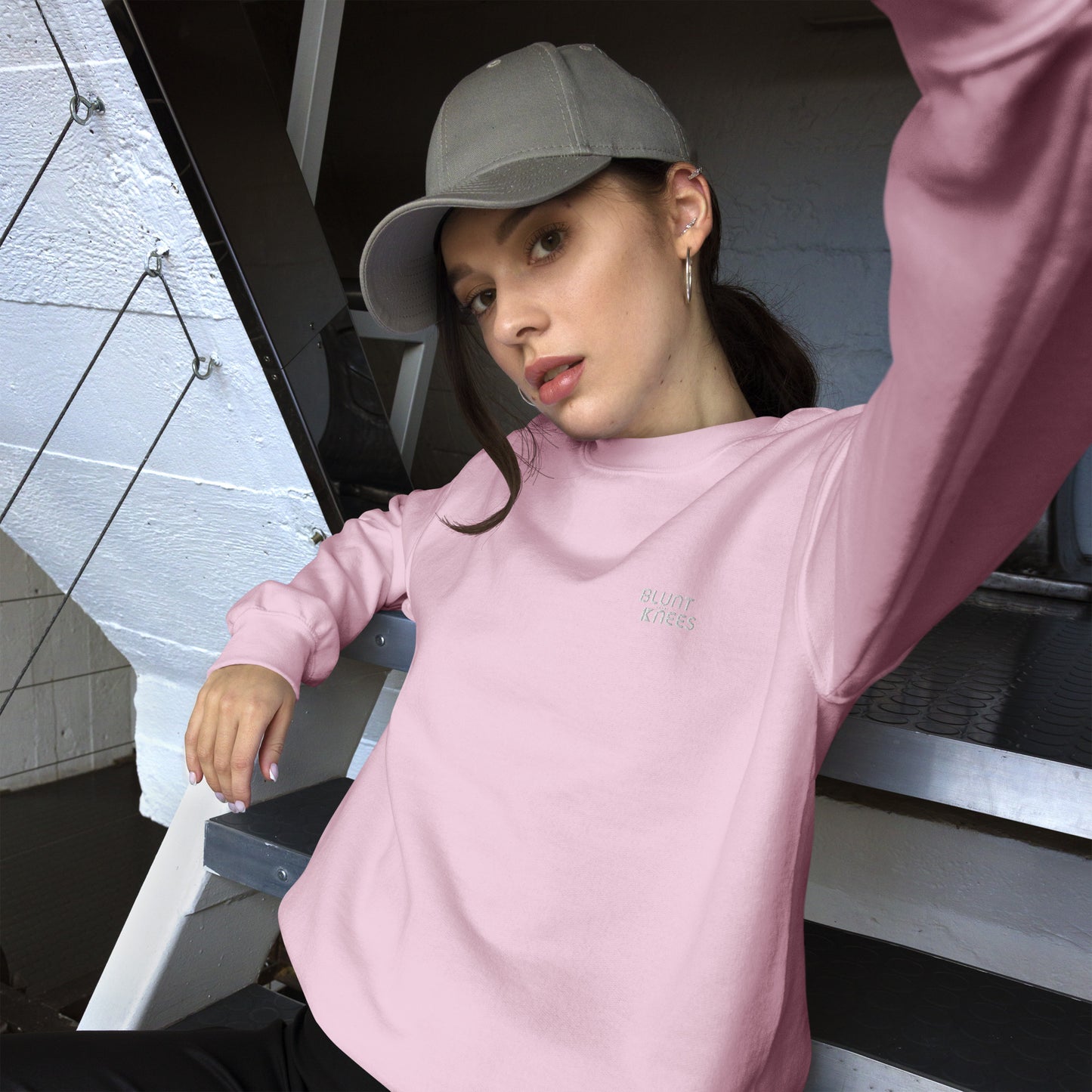 BK Sweatshirt with *Embroidered Logo [white]