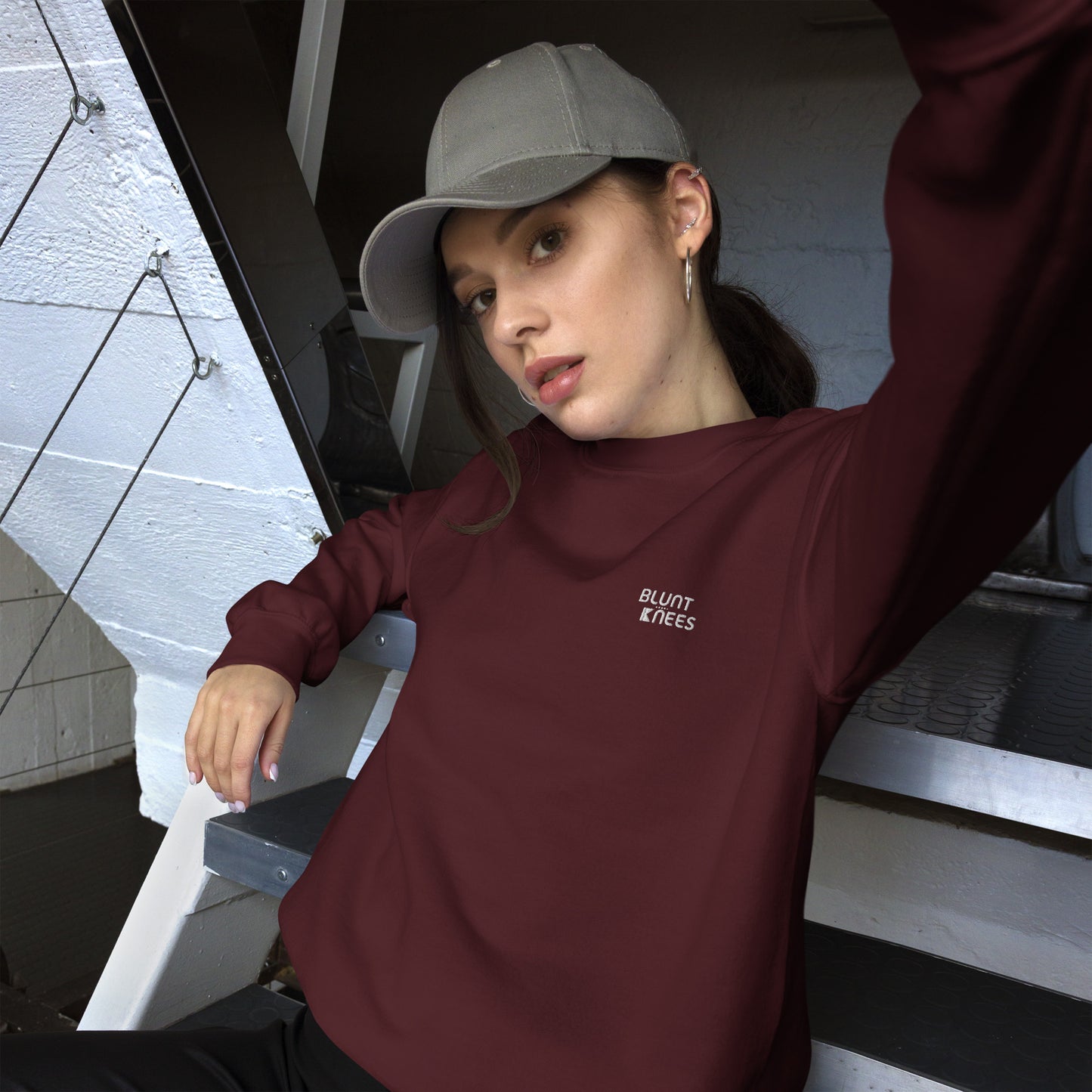 BK Sweatshirt with *Embroidered Logo [white]