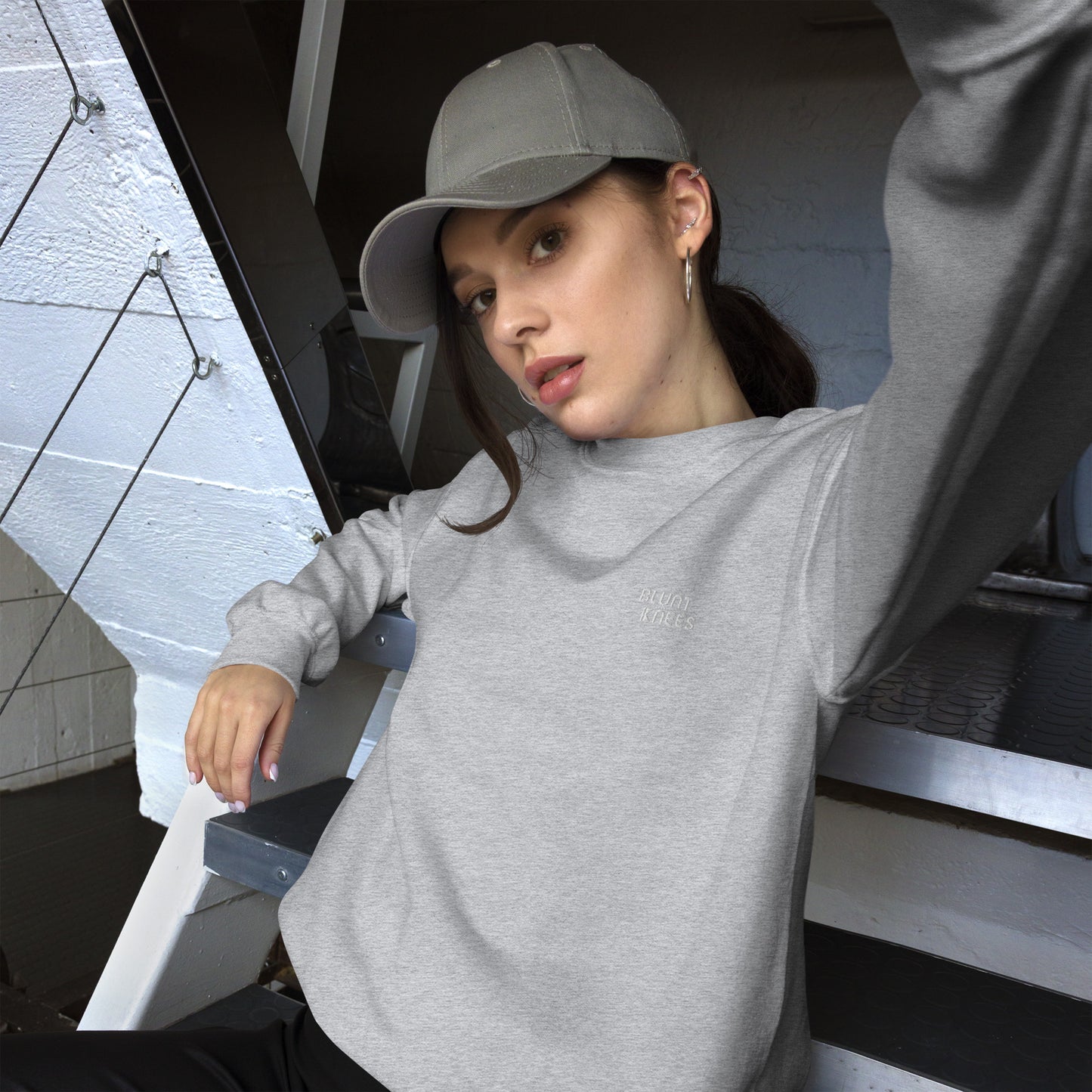 BK Sweatshirt with *Embroidered Logo [white]